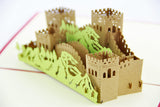 Great Wall of China card  pop up card -greeting card 3d laser cut  souvenir card