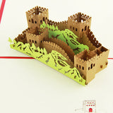 Great Wall of China card  pop up card -greeting card 3d laser cut  souvenir card