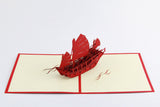 Handmade vintage sailboat  Pop up  card 3d card /  Greeting Card sailing boat