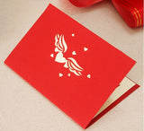 Heart love pop up card red heart lace heart 3D cards laser cut customised