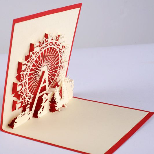 Ferris wheel Pop up card 3d card laser cut