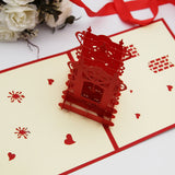 Vintage clock   Pop up card 3D card  handmade card gift card