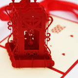 Vintage clock   Pop up card 3D card  handmade card gift card