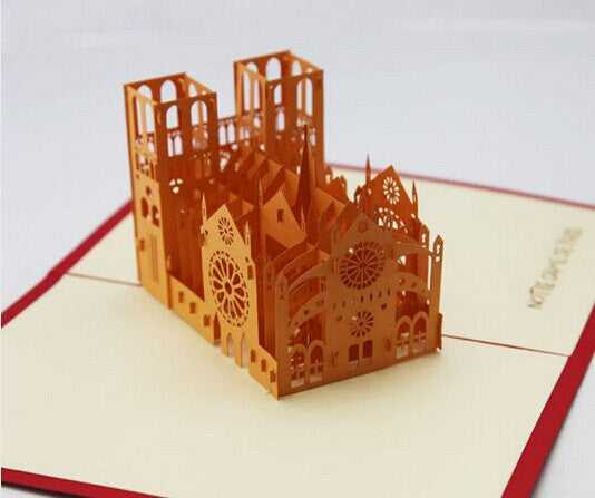 Notre Dame Pop up card 3D card  handmade card gift card Paris card France card