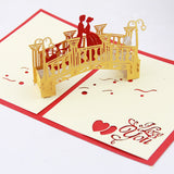 Lover bridge  Pop up card 3D card  handmade gift valentines card valentines gift