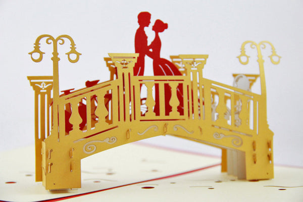 Lover bridge  Pop up card 3D card  handmade gift valentines card valentines gift