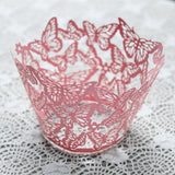 Pack of  laser cut butterfly cake cupcake wrappers for wedding party cupcake decoration