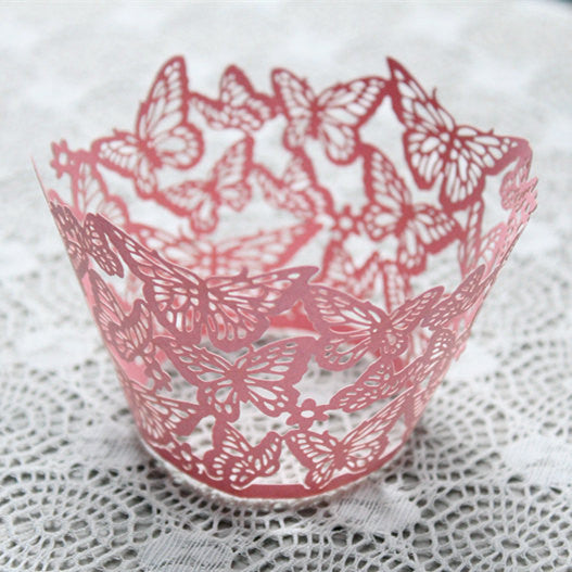 Pack of  laser cut butterfly cake cupcake wrappers for wedding party cupcake decoration