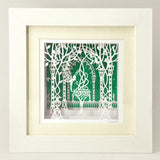 Home decor paper cut gift shadow box frame laser cut fairy in the garden