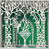 Home decor paper cut gift shadow box frame laser cut fairy in the garden