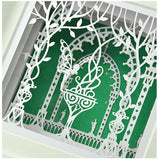 Home decor paper cut gift shadow box frame laser cut fairy in the garden