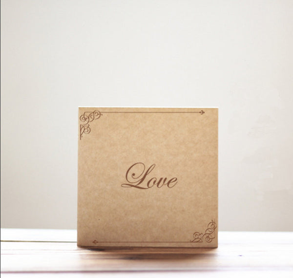 Set of CD sleeves - natural Kraft brown, Love wedding sleeves - DVD, CD wedding favors, photography packaging