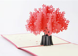 Cherry blossoms tree pop up card greeting card sakura post card