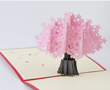 Cherry blossoms tree pop up card greeting card sakura post card