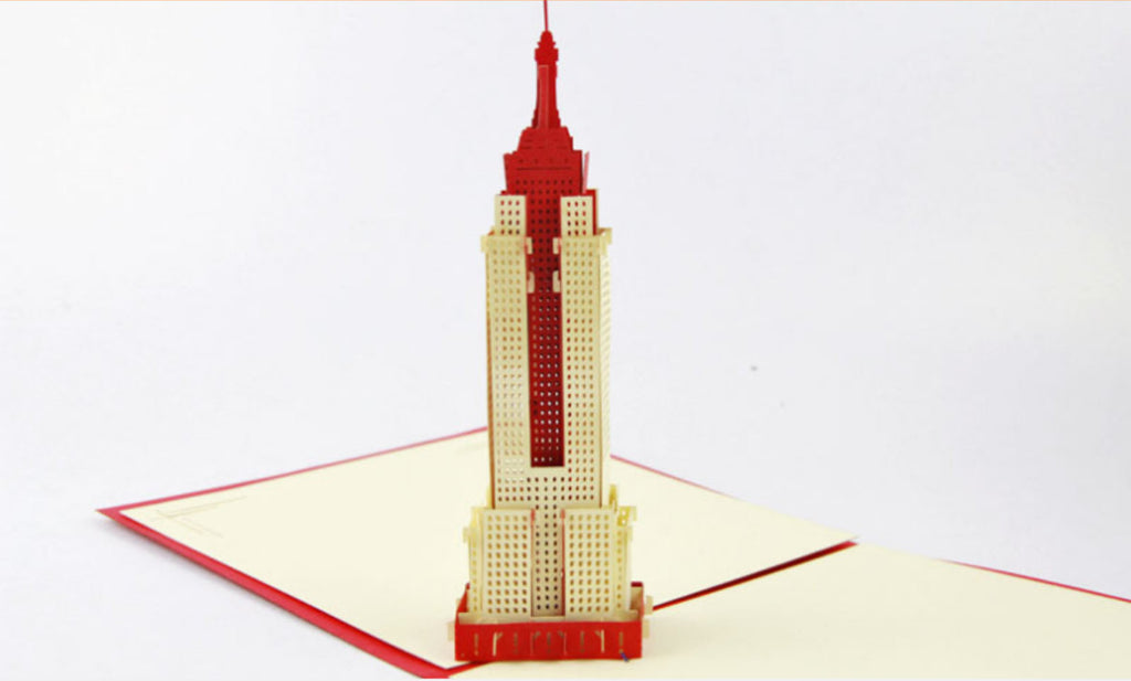 3D Empire State Building  in NewYork Pop up card gift card wedding invitation card birthday invitation card