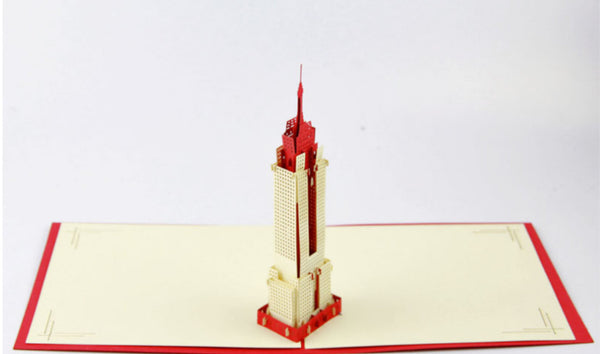 3D Empire State Building  in NewYork Pop up card gift card wedding invitation card birthday invitation card