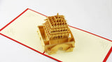 The Bell Tower  card  pop up card -greeting card 3d laser cut Chinese ancient building