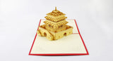 The Bell Tower  card  pop up card -greeting card 3d laser cut Chinese ancient building