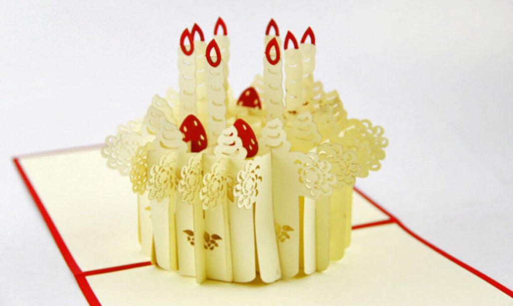 Birthday cake 3d pop up cards greeting card flower birthday cakes