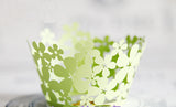 Pack of  laser cut flower  cake cupcake wrappers for wedding party tea party cupcake decoration Grape vine wedding/ Manor wedding