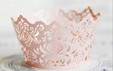 Pack of  laser cut  Elegant Vantage Damask cake cupcake wrappers for wedding party tea party cupcake decoration