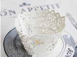 Pack of  laser cut  Elegant Vantage Damask cake cupcake wrappers for wedding party tea party cupcake decoration