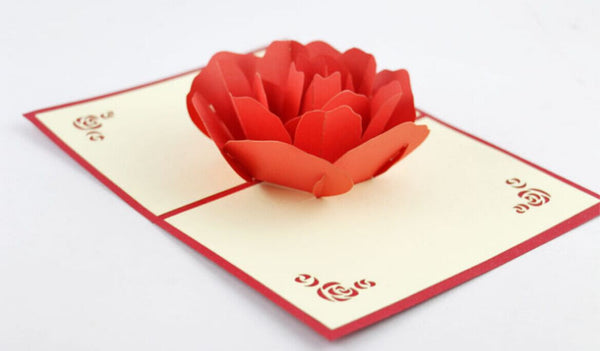 Rose  Pop up card 3D rose card  handmade card gift card love card