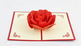 Rose  Pop up card 3D rose card  handmade card gift card love card