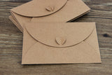 Set of Handmade Kraft envelopes/Heart bottom/ wedding envelopes/ paper Kraft envelopes