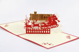 Christmas house 3d pop up card Christmas card winter house Santa clause