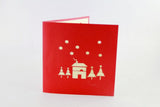 Christmas house 3d pop up card Christmas card winter house Santa clause