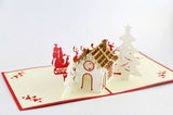 Christmas house 3d pop up card Christmas card winter house Santa clause