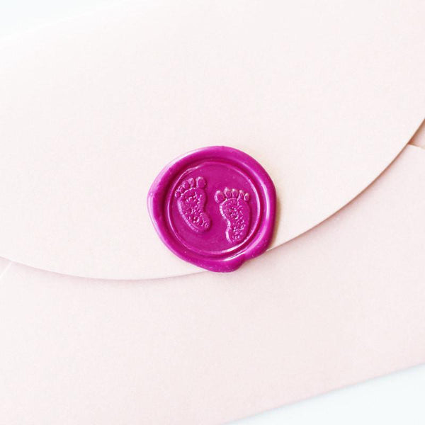 Baby footprints wax seal stamp baby gift seals/ invitation seal gift box/baby shower invitation seal--WS069