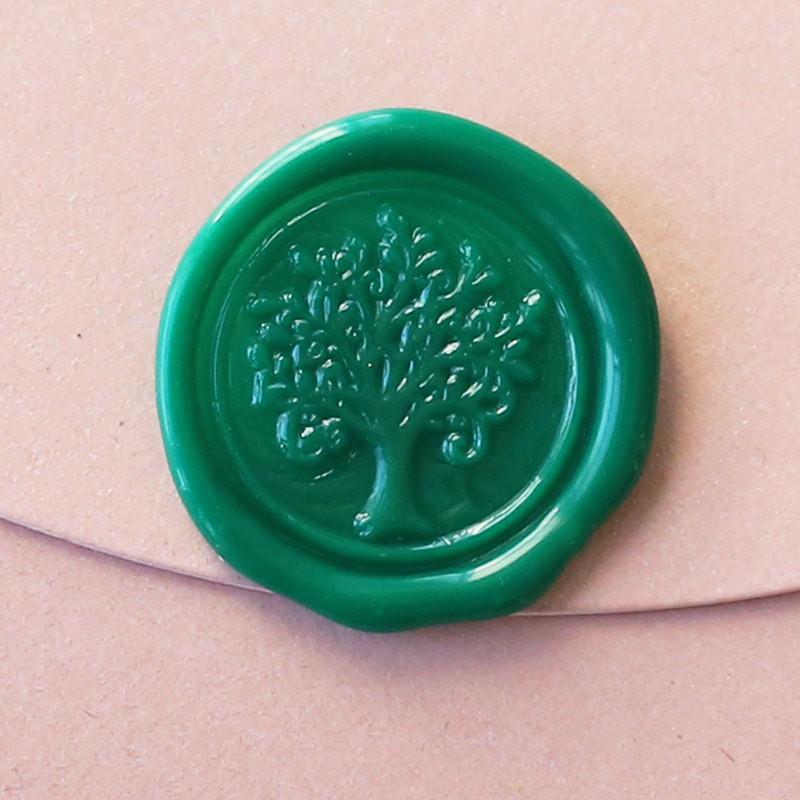 Life tree Wax Seal Stamp/wood wedding invitation wax seals/green tree –  DokkiDesign