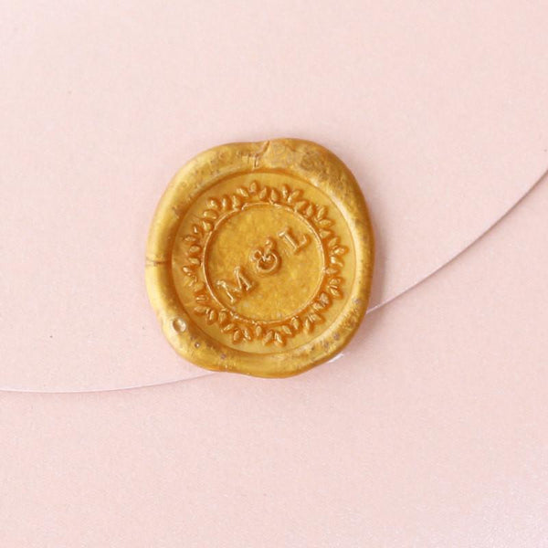 Custom Initials Wax Seal Stamp/wedding invitation wax seals/personalized flower wreath stamp