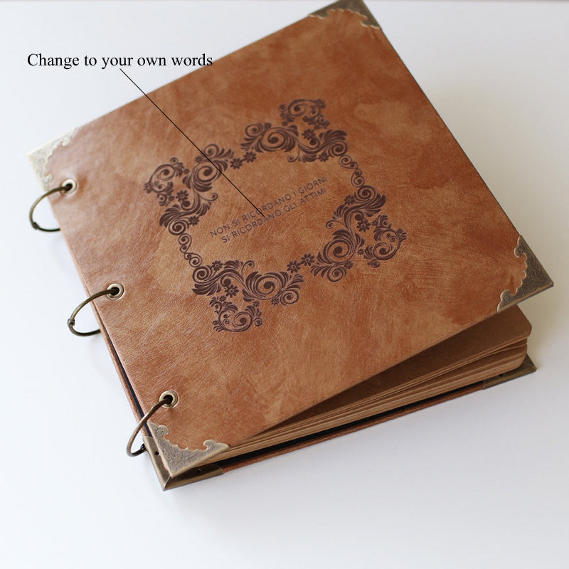 Personalized Engraved Photo Album/wedding scrapbook /wedding guestbook leather photo album