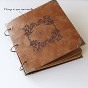 Personalized Engraved Photo Album/wedding scrapbook /wedding guestbook leather photo album