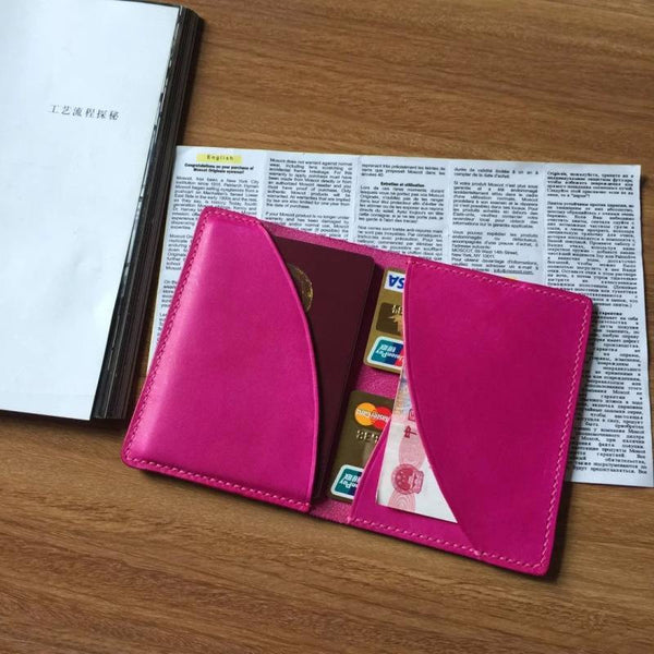 Pink leather iPhone case/ Custom phone case/woman wallet case/ iPhone wallet