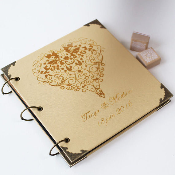 Personalized Heart Engraved Photo Album/ CPA003