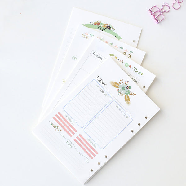 Flower A5 Filofax Printed inserts /weekly planner Refills planner inserts/monthly/daily/to do/NB050A5