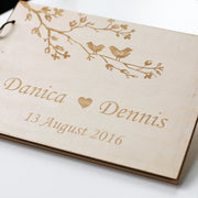 Custom Wedding guestbook, personalized wood rustic guest book album bridal shower engagement anniversary- "Love Tree Branch"