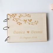 Custom Wedding guestbook, personalized wood rustic guest book album bridal shower engagement anniversary- "Love Tree Branch"
