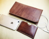 Vegetable tanned leather iPhone case/ Custom phone case/retro wallet case/rustic iPhone wallet