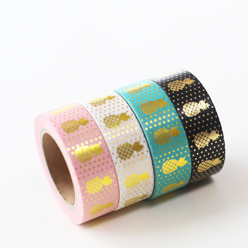 Pineapple WASHI tape, planner accessories,Gold Foil Washi Tape-T052