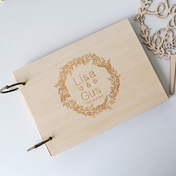 Custom Wedding Guest Book With Olive Branch Personalized GuestBook Alternative design wedding gift keepsake