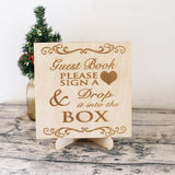 Wedding Guest Book Mason Jar Drop Box custom Alternative Wooden Hearts drop box