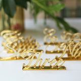 Acrylic Table Numbers mirror Gold Table number wedding stand table number decor