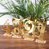 Acrylic Table Numbers for Wedding Party or Event, Gold or Silver Wedding Decor