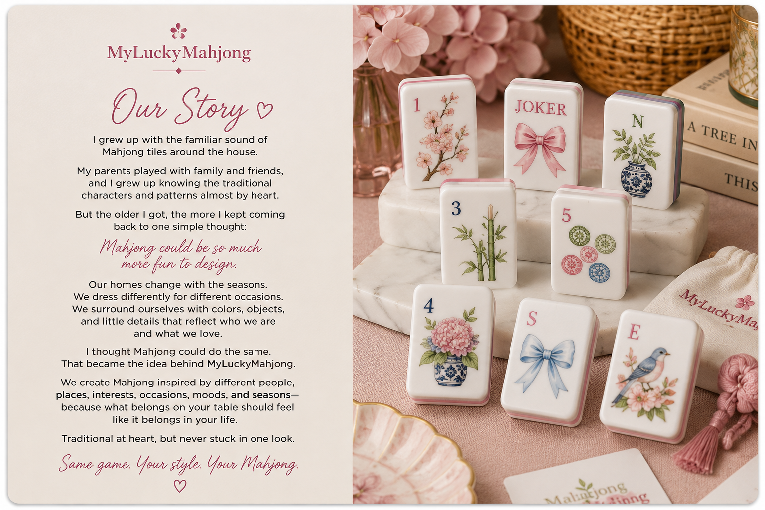 My Lucky Mahjong floral tile story